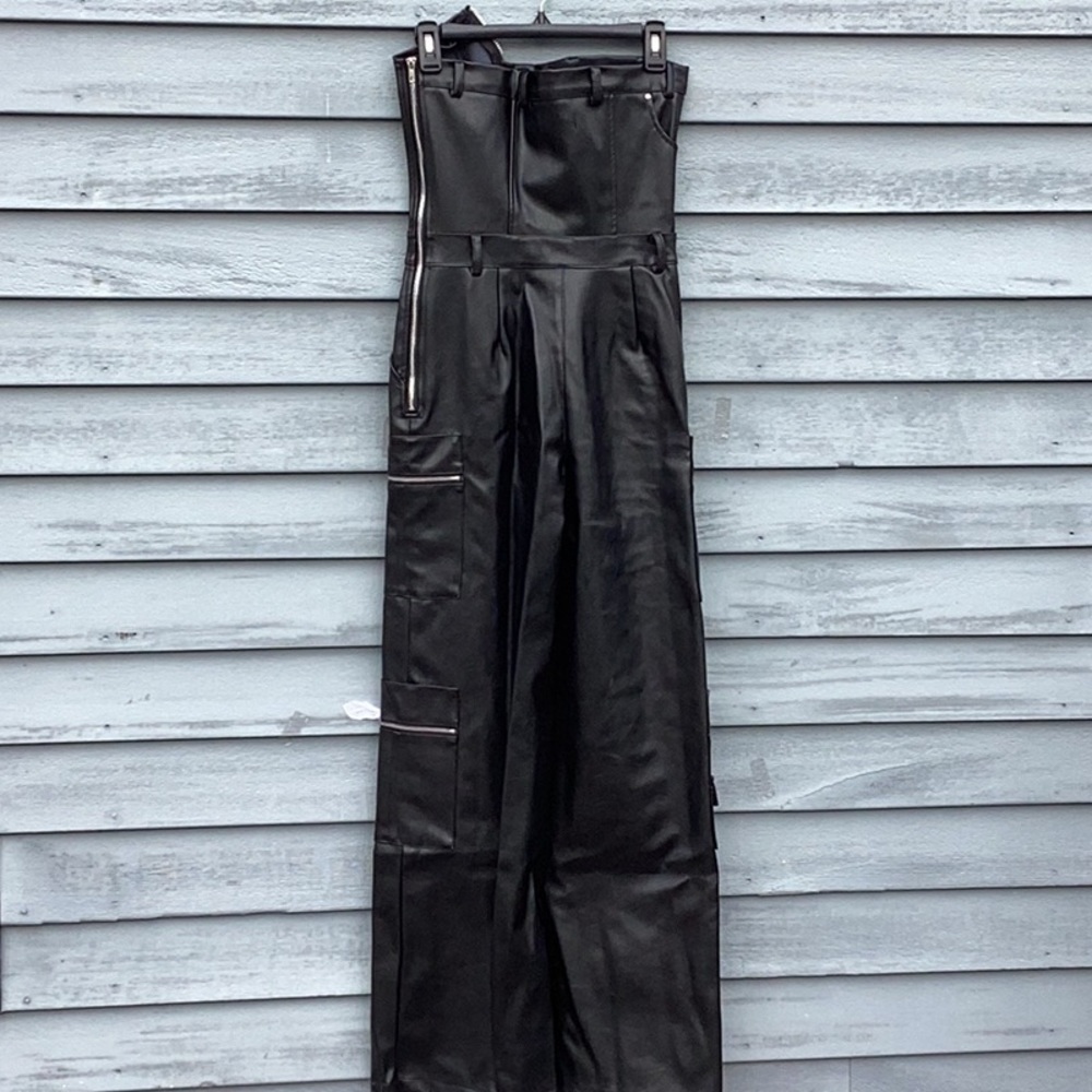 Black Leather Jumpsuit - Picture 9 of 15